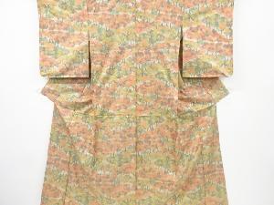 未使用品　樹木模様織り出し西陣お召着物